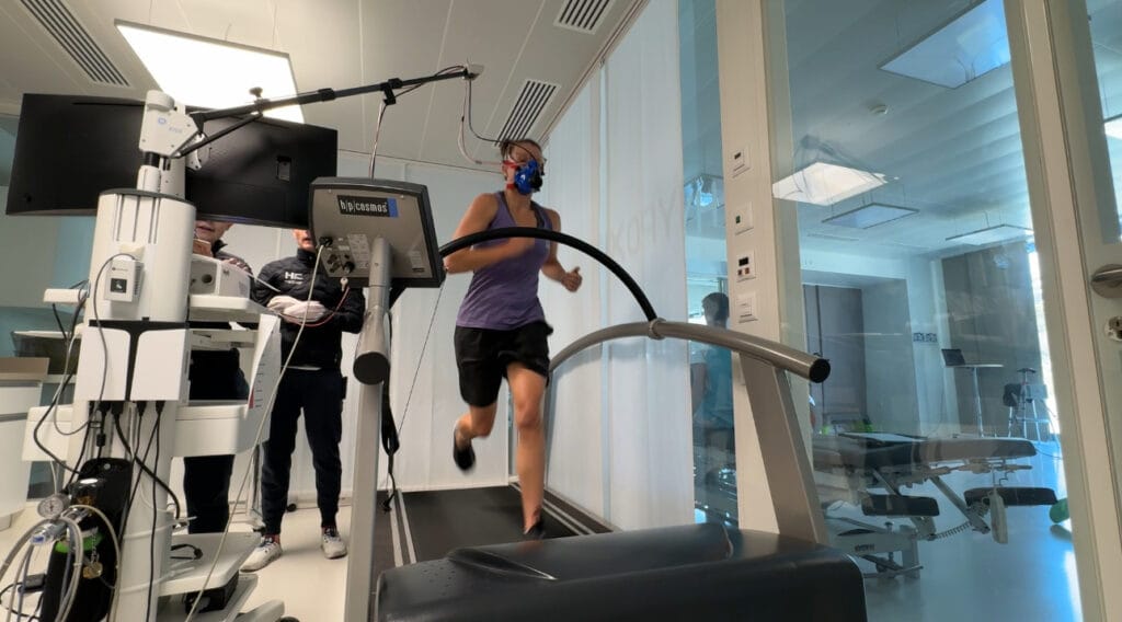 Laboratory treadmill stress test.