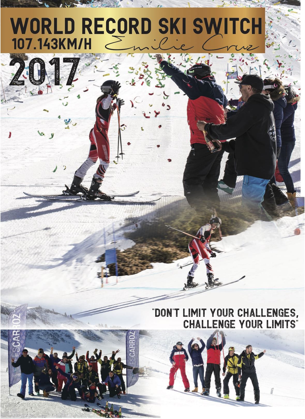 Backwards skiing world record, 107.143 km/h.