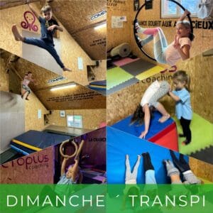 Children playing in a gymnastics center.